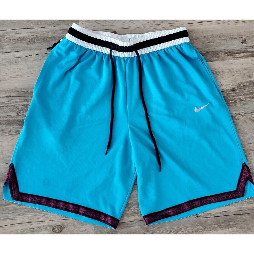 Nike DNA Mens Basketball Shorts Sz Large Teal Purple Silver Grape Drifit EUC